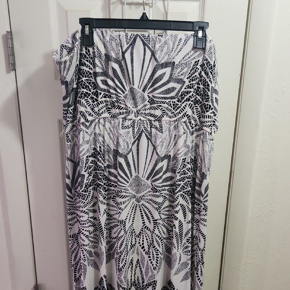 Bisou Bisou Black and White Maxi Skirt